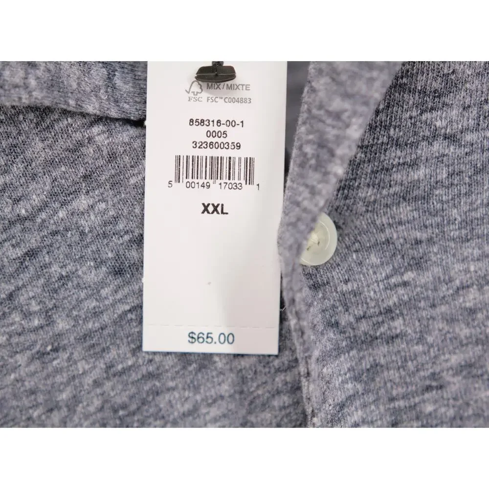Banana Republic Shirt Mens XXL NWT Charcoal Gray Linen Blend Pleated Resort